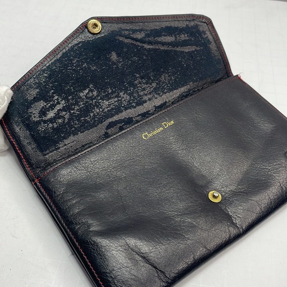 Authentic vintage CHRISTIAN DIOR multi snap black leather wallet with COA - Picture 9 of 12